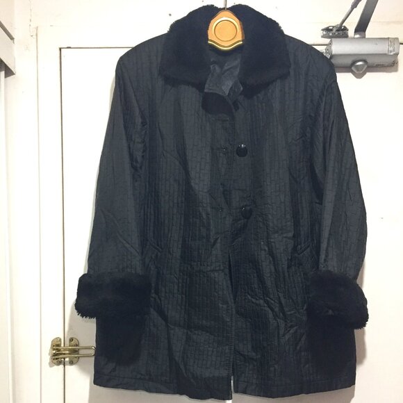 VINTAGE ME-JAY FAUX FUR NYLON JACKETS SIZE 3/4 - Picture 6 of 10